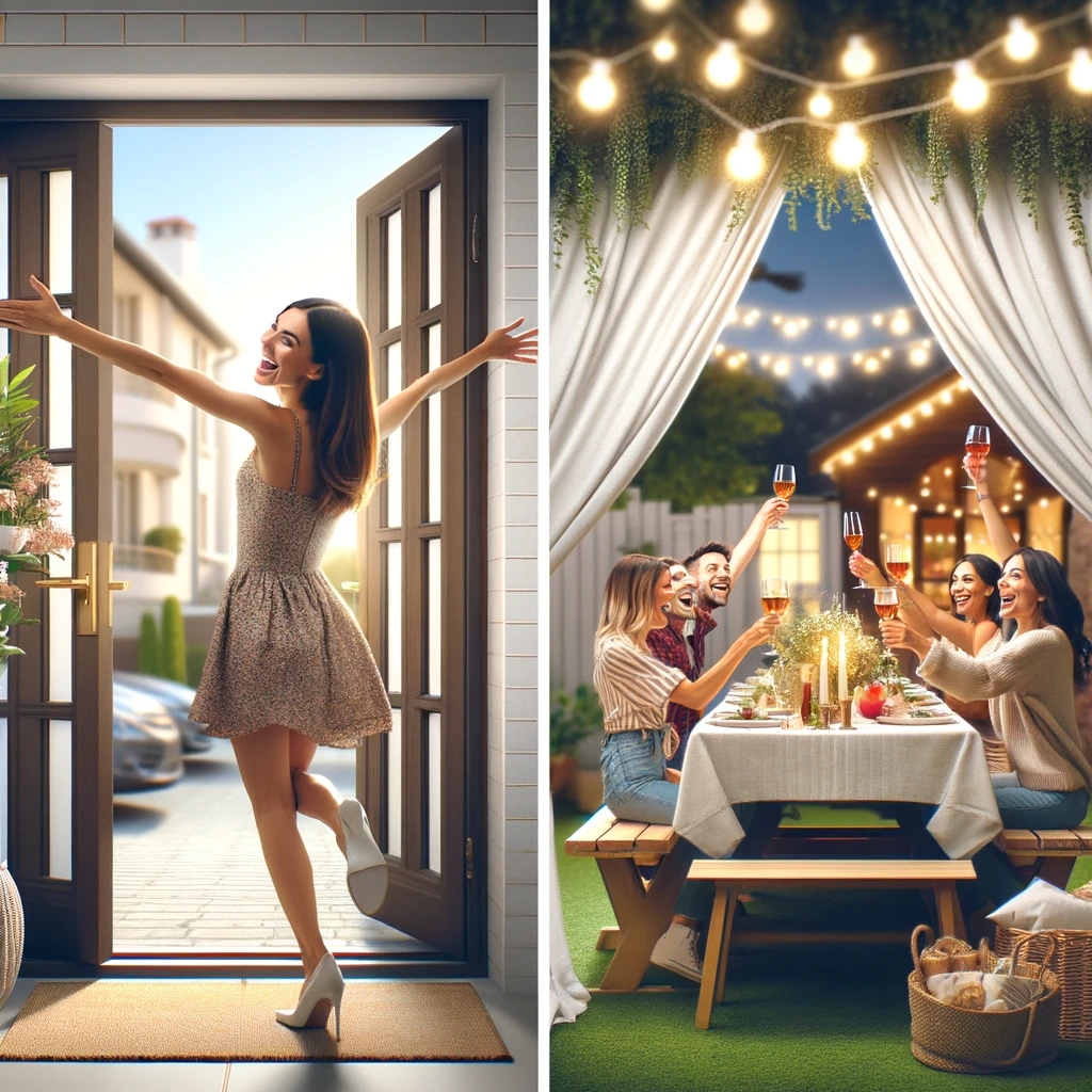 Maya feiert eine Party in ihrem neuen Haus